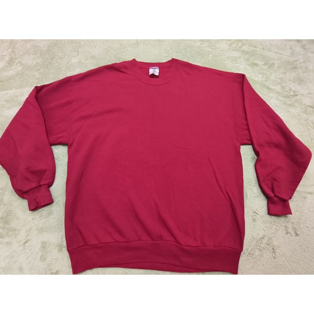 Mens 2XL Red Sweatshirt Vintage Jerzees Nublend Blank Crewneck   Made In USA